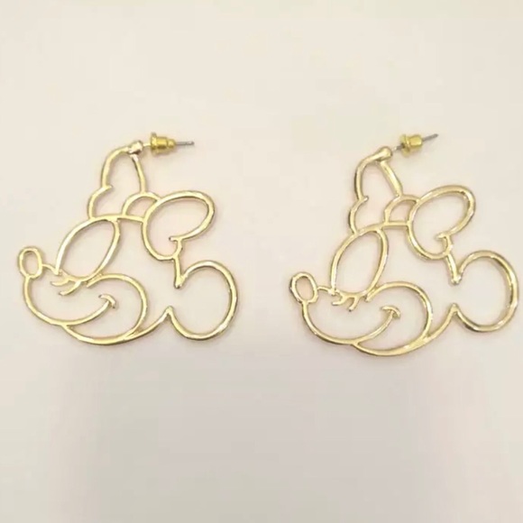 Disney Minnie Mouse Gold Hoop Earrings - Picture 2 of 4